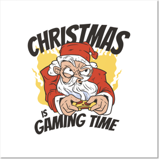 Christmas Is Gaming Time Funny For Game Lovers Santa Lover Posters and Art